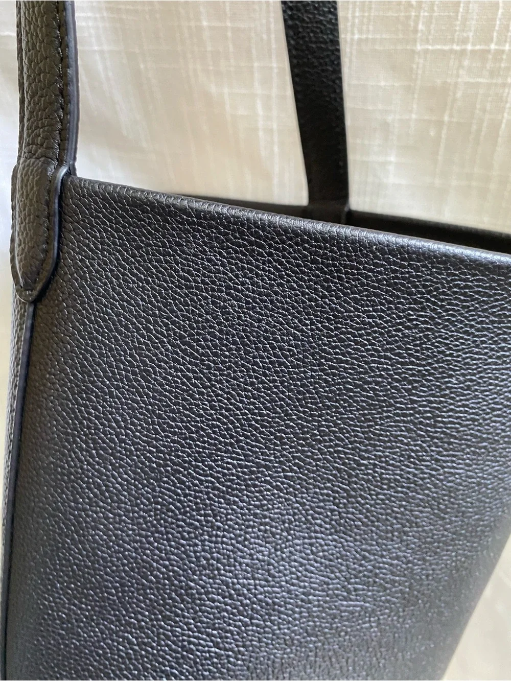 The Row N/S Park Medium Tote in Black Grained Calfskin with Tan Suede Interior